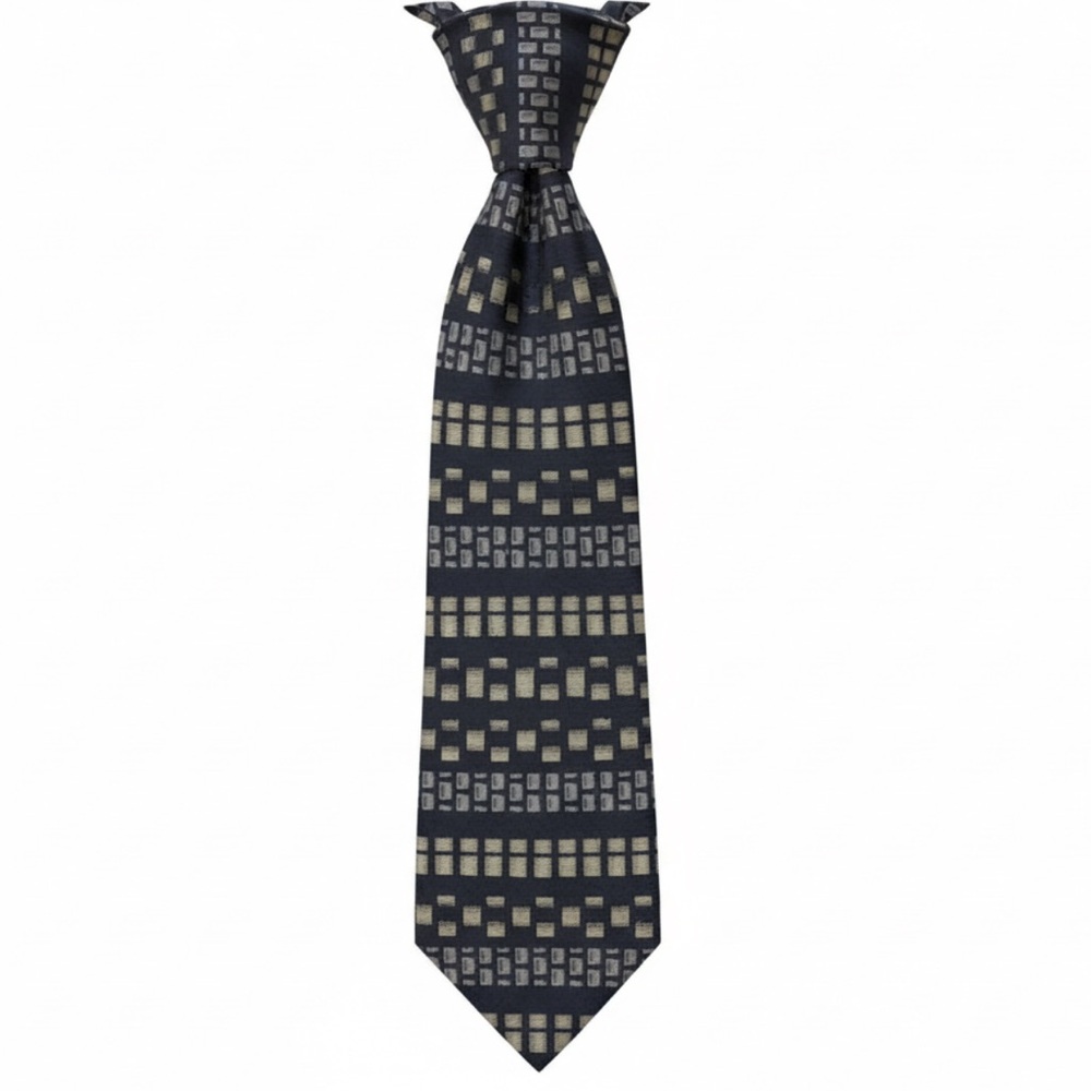 Oscar De La Renta Men's Tie 100% Silk Gray Geometric 56.5” Necktie